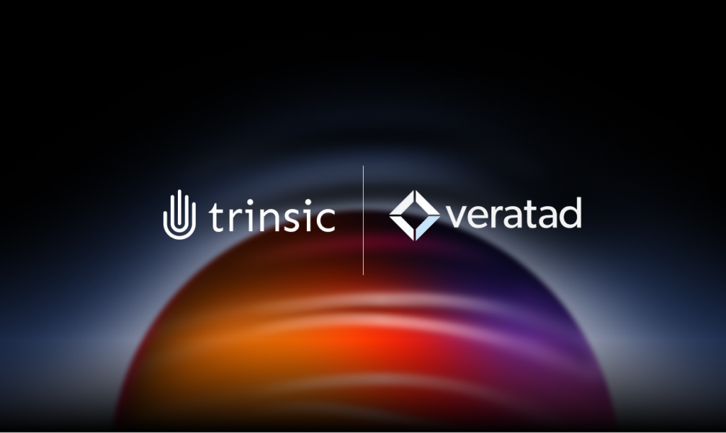 An image showing the Trinsic logo and Veratad logo